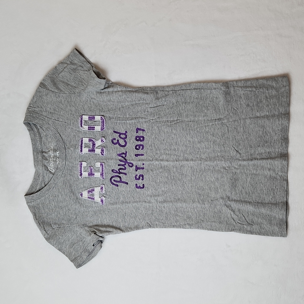 Aeropostale Women's Short Sleeve T-shirt Gray Purple Size XSmall